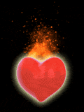 Gif animé coeur enflammé